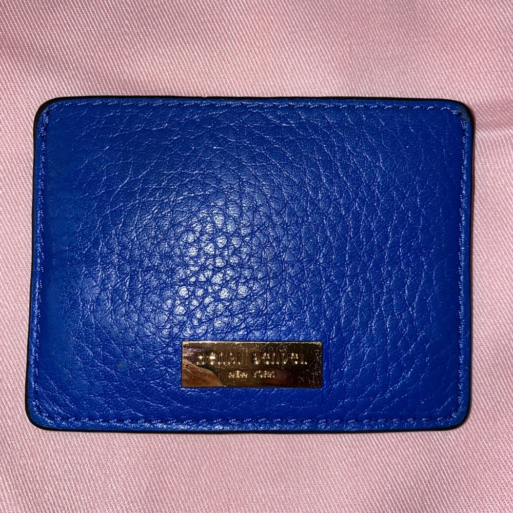 Henri Bendel blue pebbled leather card case!